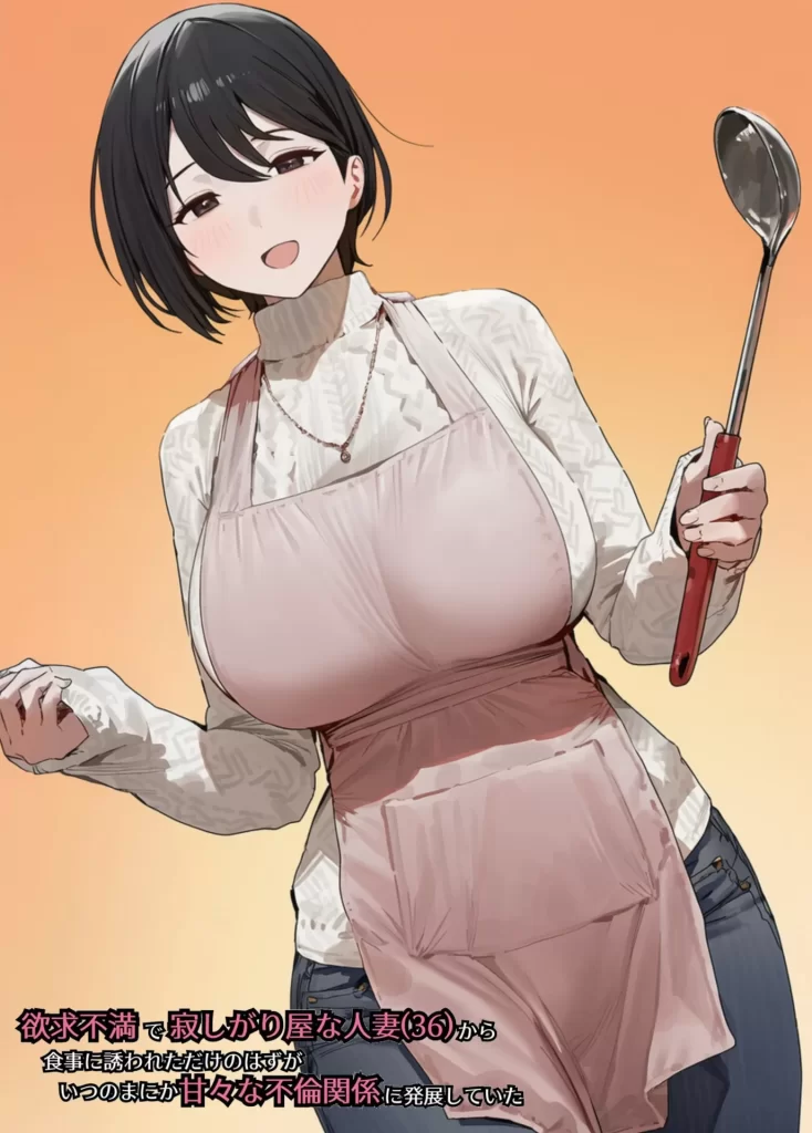 【エロ漫画】欲求不満で寂しがり屋な人妻（36）から食事に誘われただけのはずがいつのまにか甘々な不倫関係になっていた