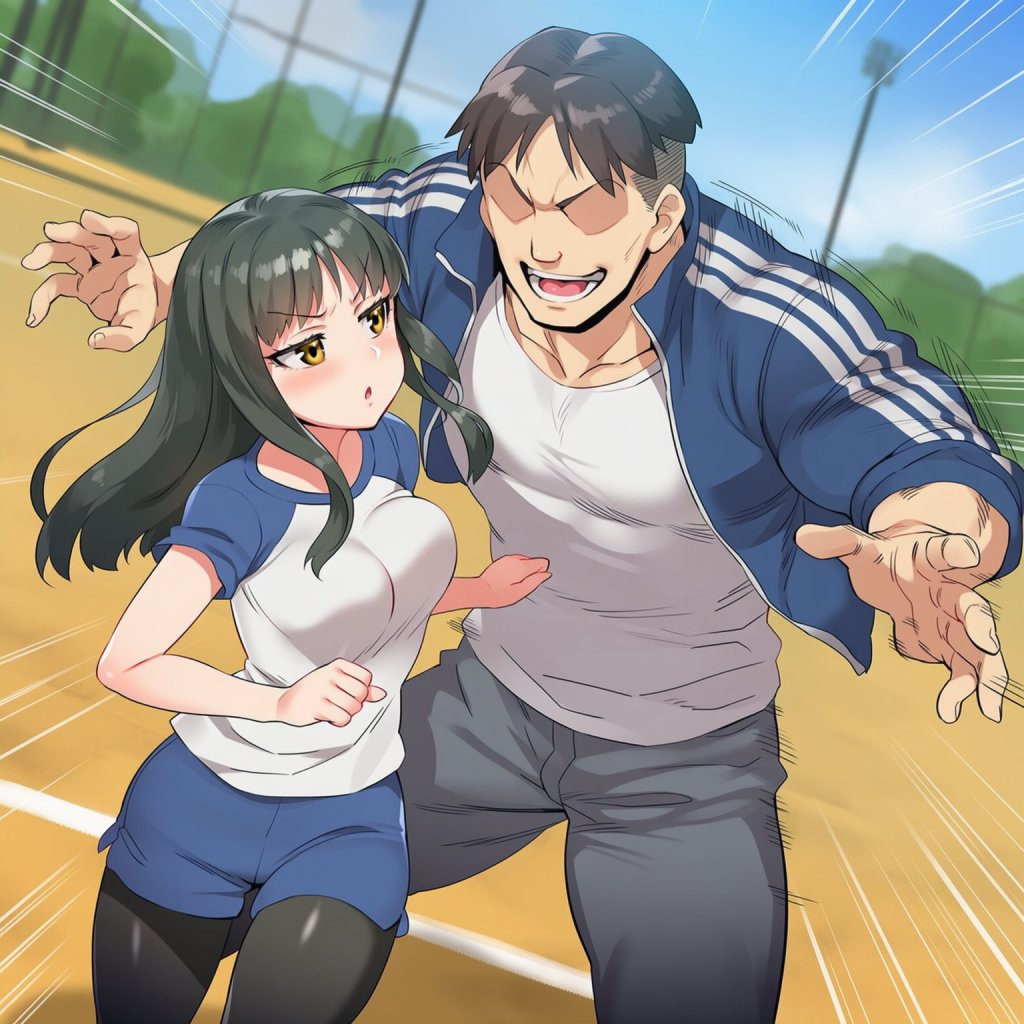 【暗殺教室/エロ画像】神崎有希子と鷹岡明が体操服で生ハメセックスしてるエロ画像