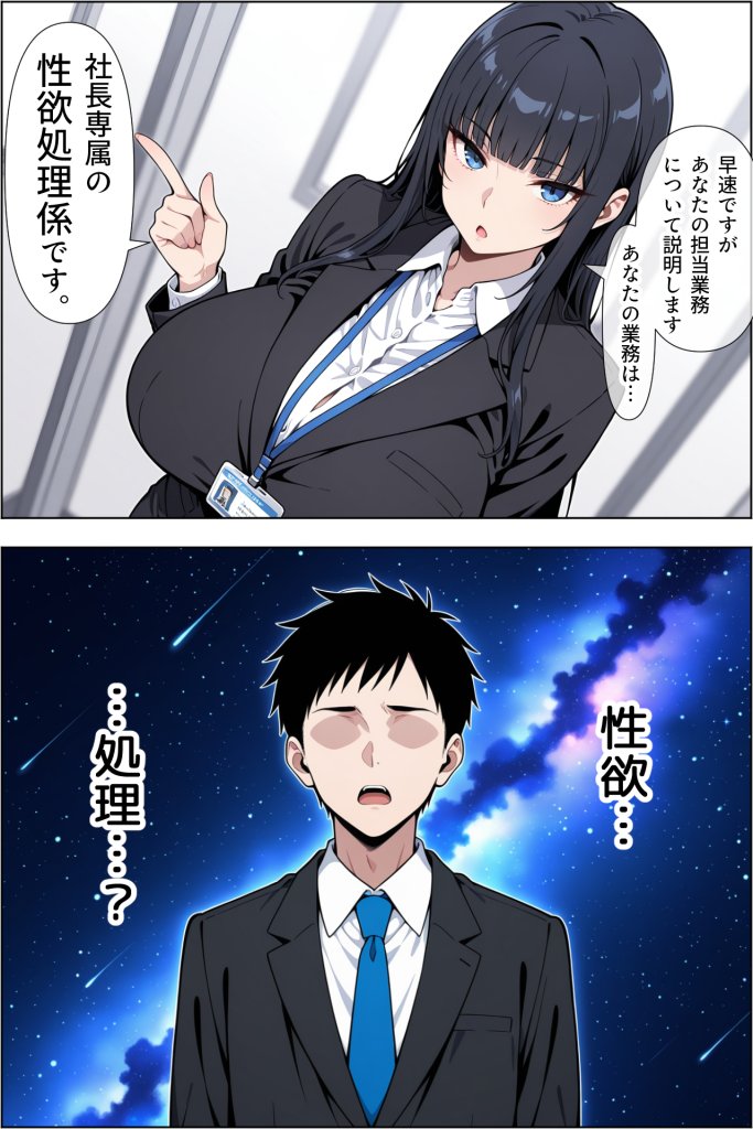 【エロ漫画】転職したら爆乳ギャル社長の性欲処理係に任命された件