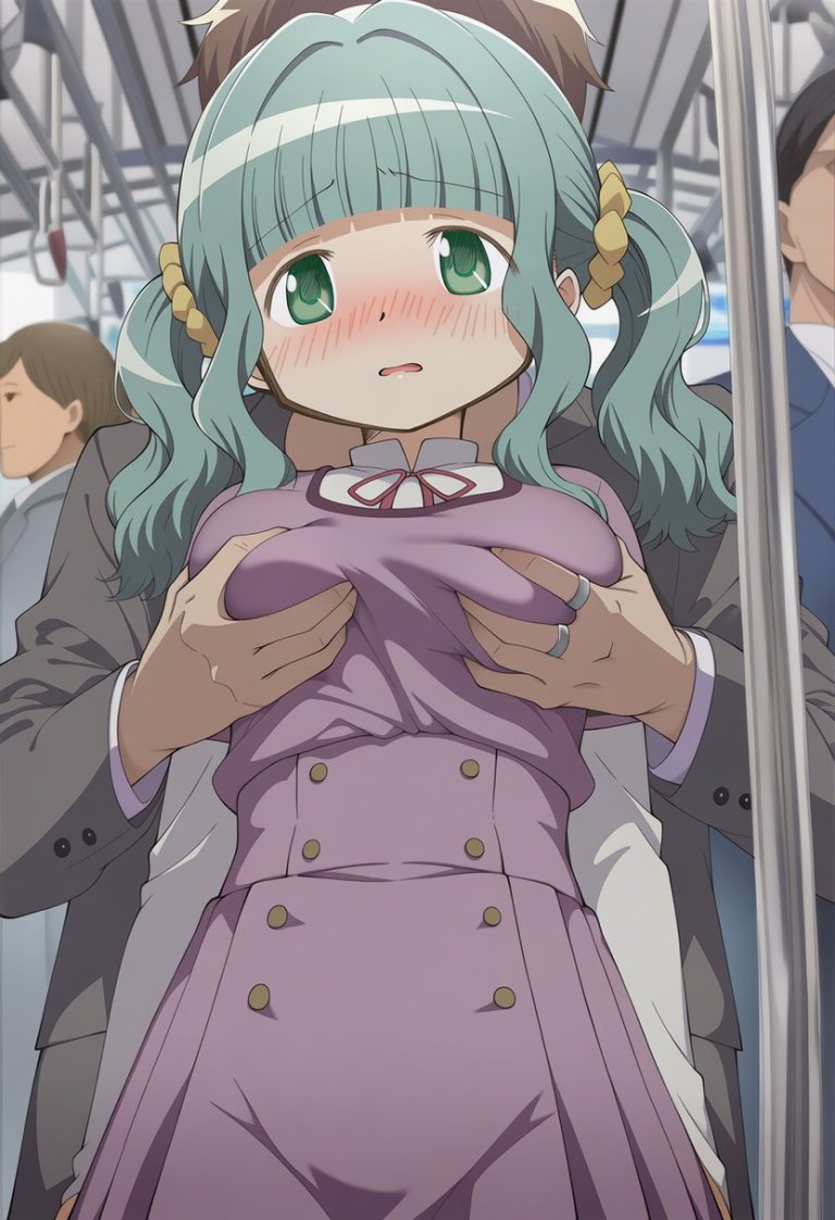 【マギレコ】二葉さなが電車でおっぱい揉まれまくるエロ画像♥