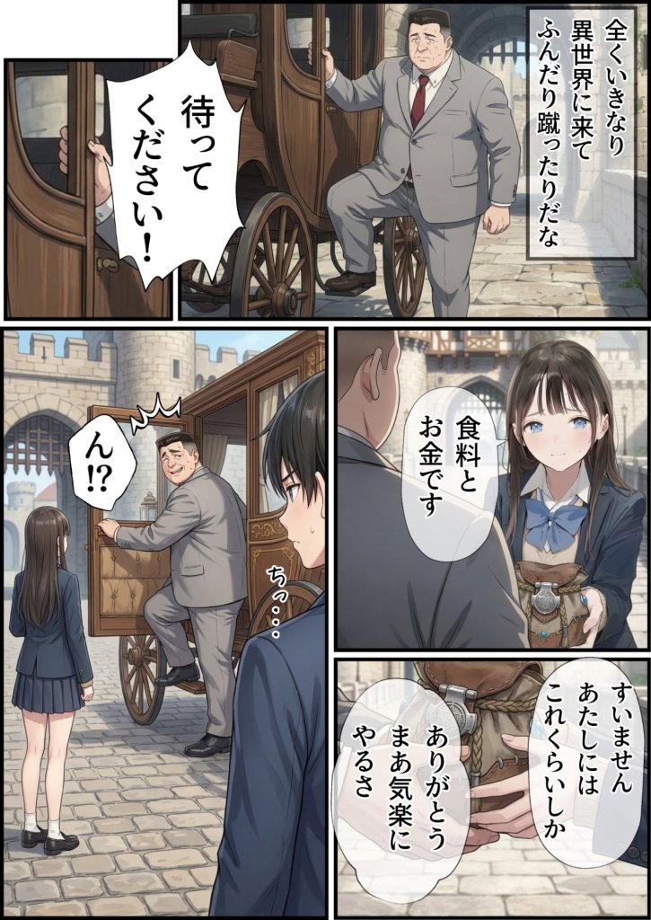 【エロ漫画】追放された種付けおじさん、辺境でハーレム悪徳領主になる