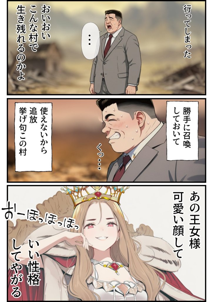【エロ漫画】追放された種付けおじさん、辺境でハーレム悪徳領主になる