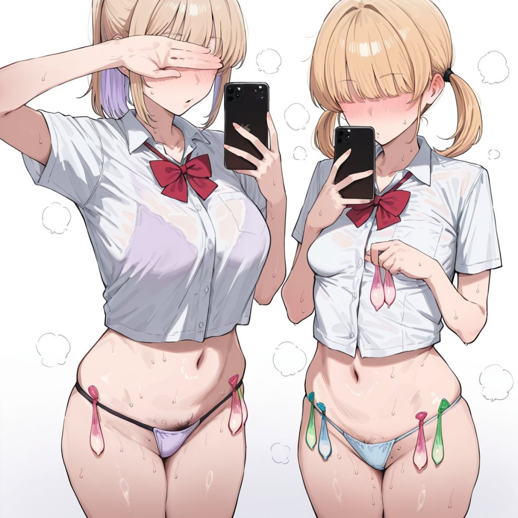【二次エロ】コンドームを腰に引っ掛けてる女の子のエロ画像