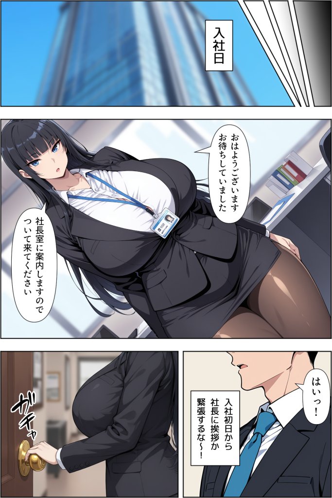【エロ漫画】転職したら爆乳ギャル社長の性欲処理係に任命された件