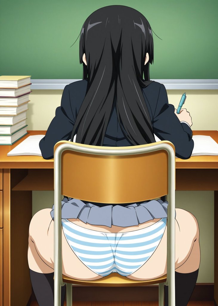 【画像】秋山澪ちゃんのクッソエロい縞パンでシコろう!