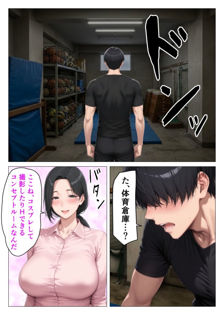 【エロ漫画】昭和マ●コの搾精天国!ブルマ&JKコスの人妻に中出し放題 25ページ目