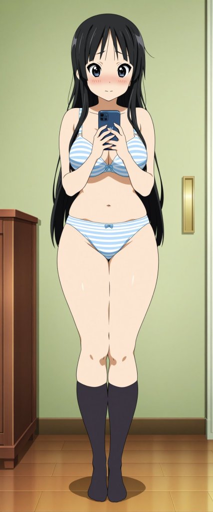 【画像】秋山澪ちゃんのクッソエロい縞パンでシコろう!