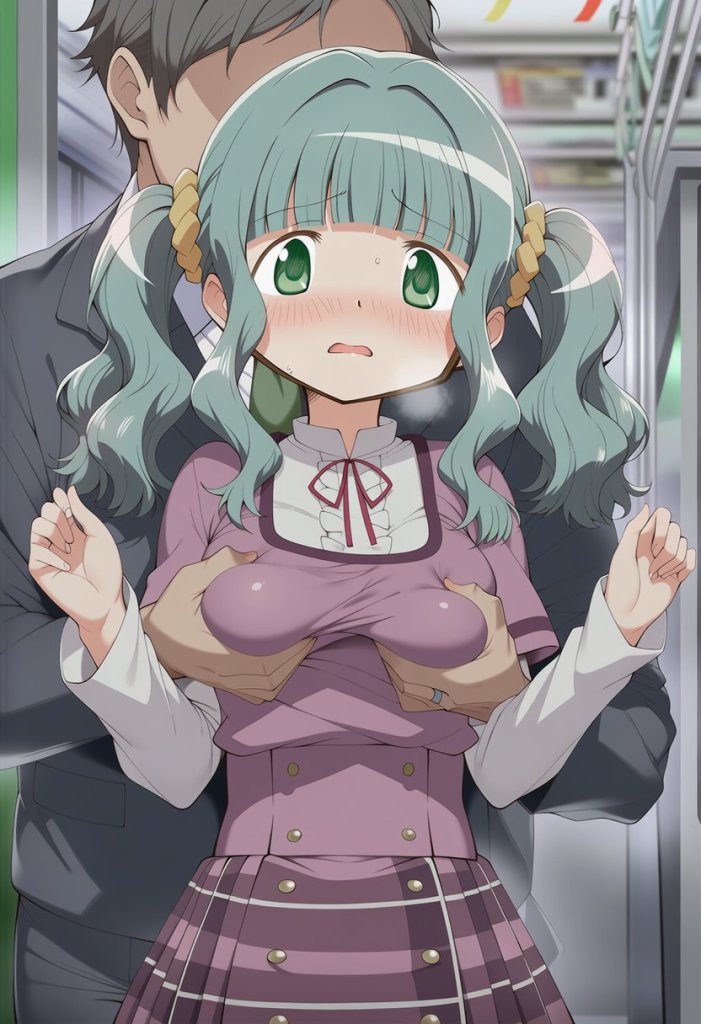 【マギレコ】二葉さなが電車でおっぱい揉まれまくるエロ画像♥