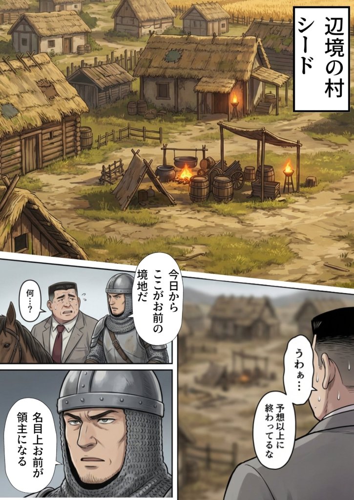 【エロ漫画】追放された種付けおじさん、辺境でハーレム悪徳領主になる