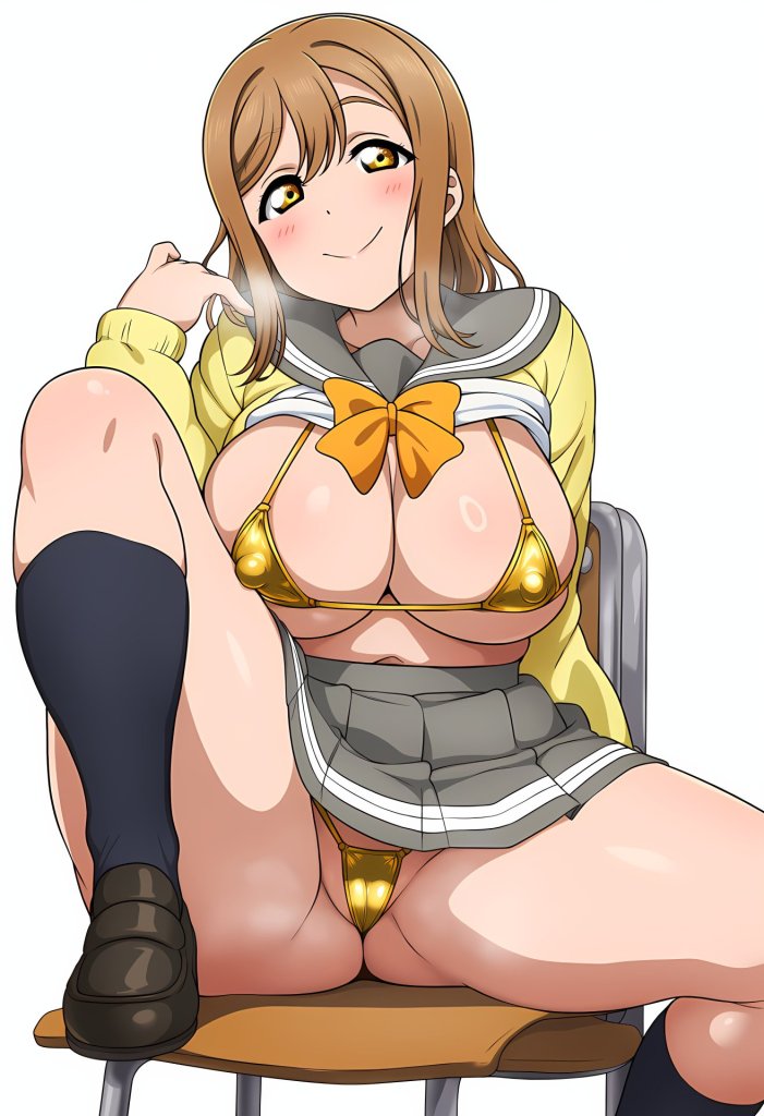 【画像】Aqoursのどすけべすぎる制服+金ビキニ画像・・・♥