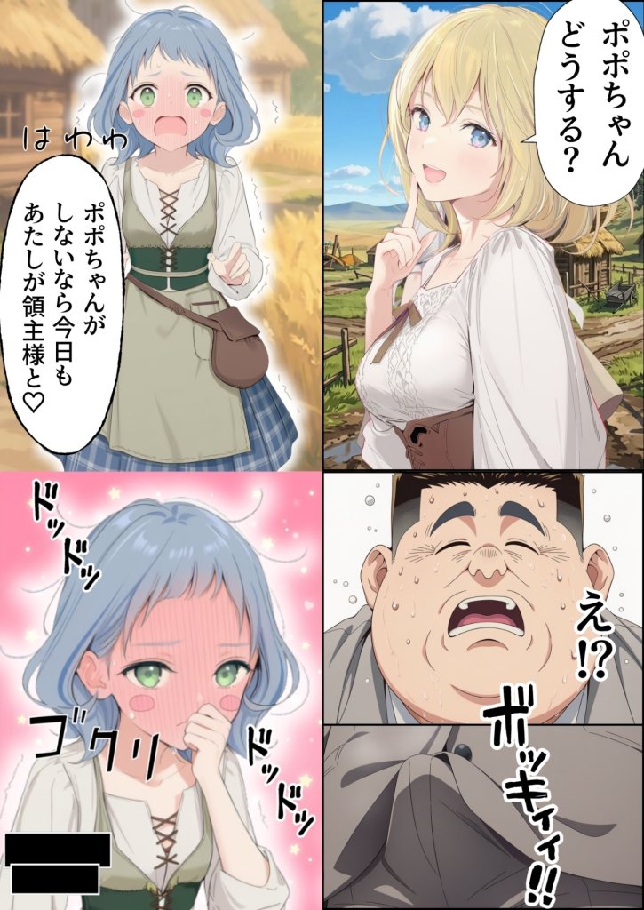 【エロ漫画】追放された種付けおじさん、辺境でハーレム悪徳領主になる