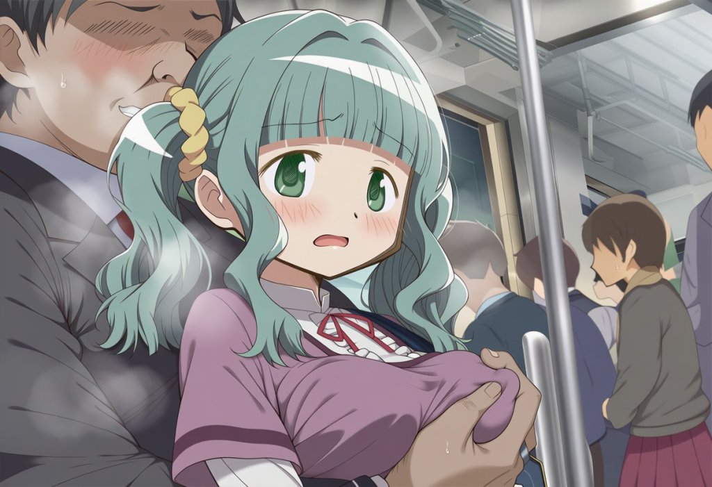 【マギレコ】二葉さなが電車でおっぱい揉まれまくるエロ画像♥