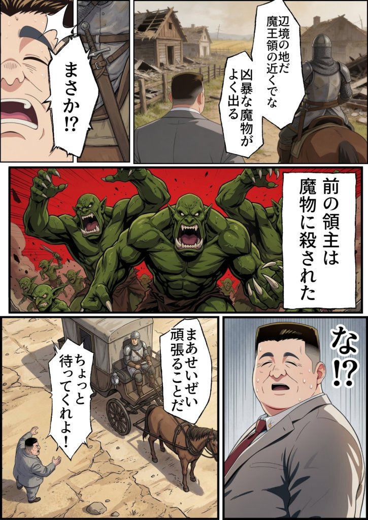 【エロ漫画】追放された種付けおじさん、辺境でハーレム悪徳領主になる