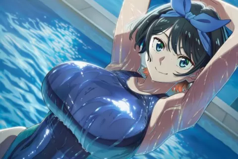 【画像】更科瑠夏のえちちな競泳水着姿・・・