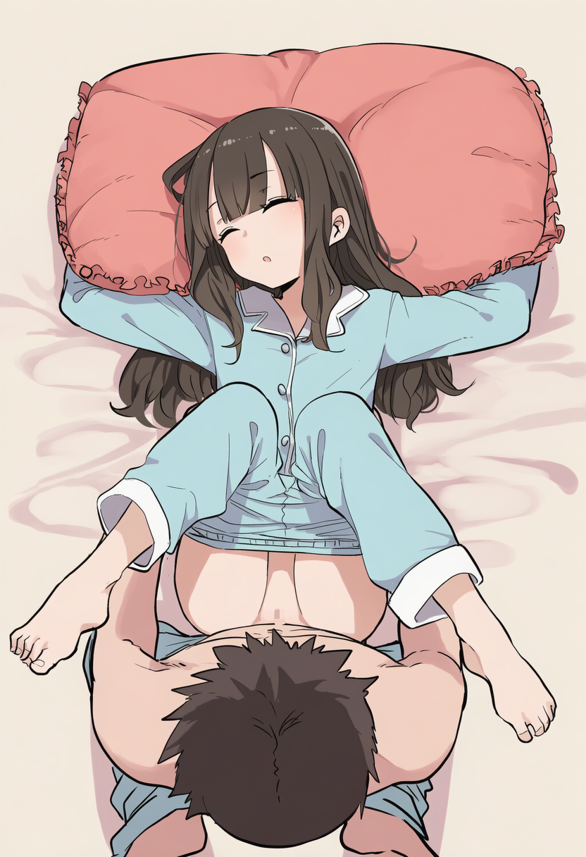 【二次エロ】パジャマで寝てるおんなのこに生ハメ決めるエロ画像