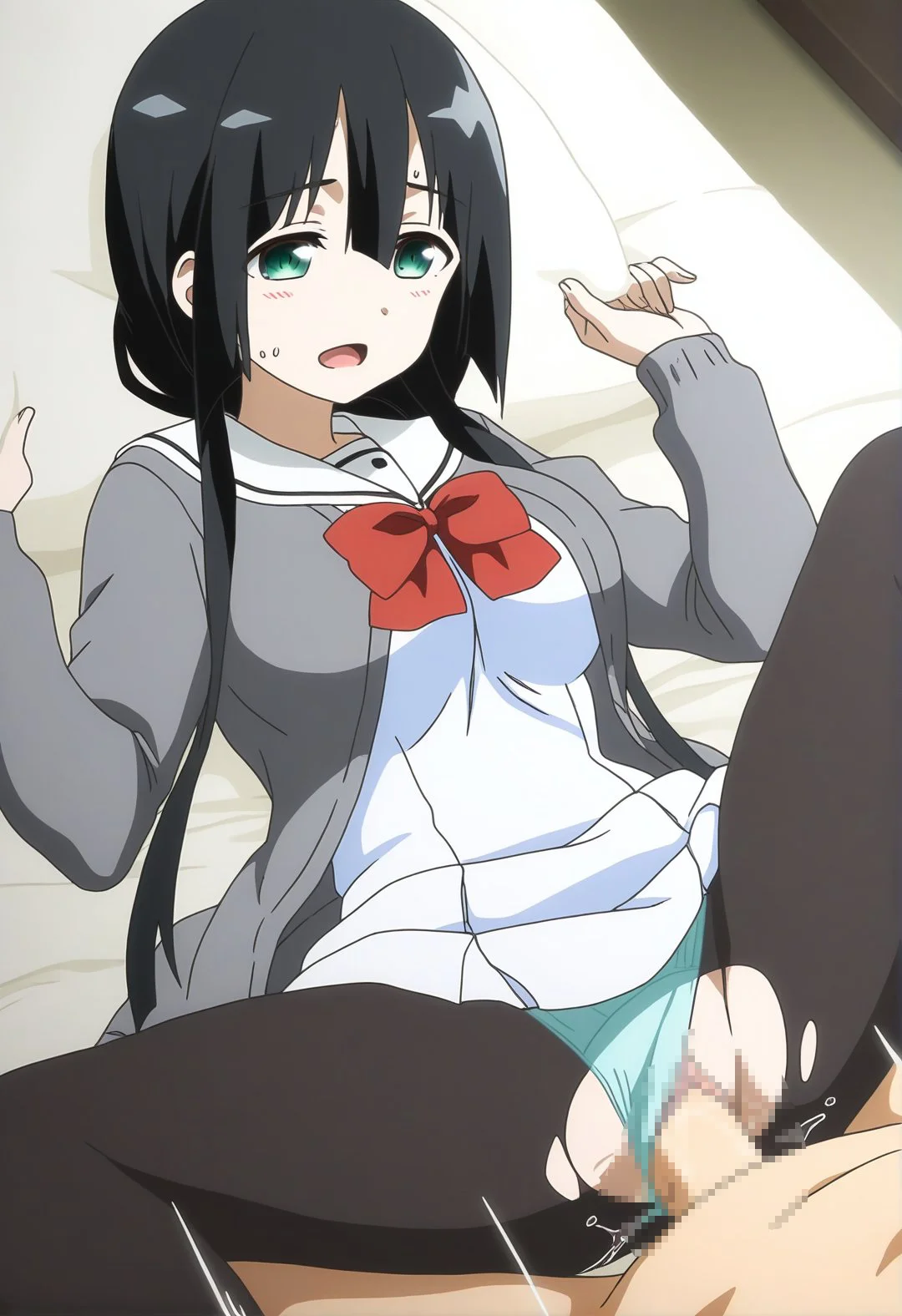 【ゆゆゆ/エロ】東郷美森ちゃんとベッドで制服えっちするエロ画像