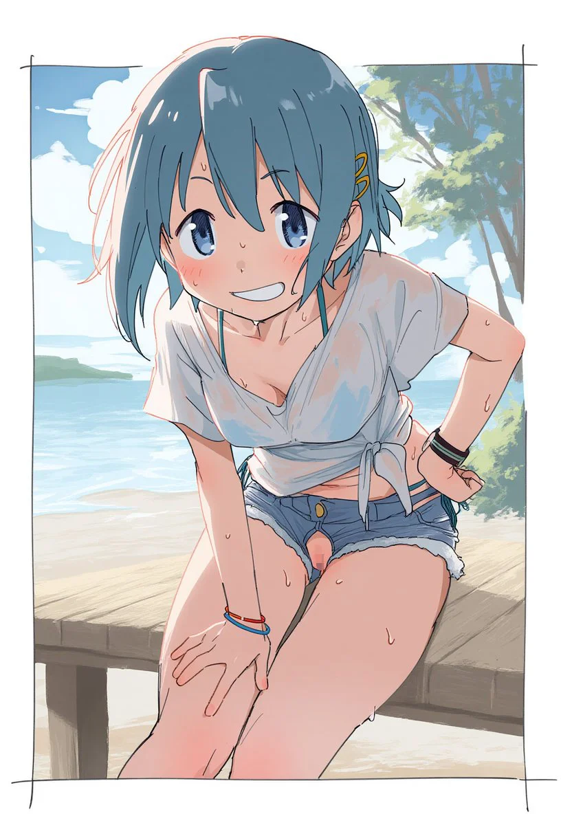 【画像】えっちな水着のさやかちゃんとハメハメするエロ画像！！！