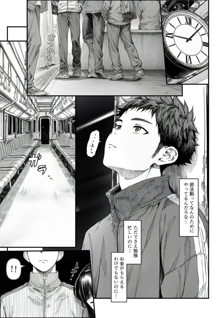【エロ漫画】電車で何度も肩にもたれかかってくる女の子と、子作りセックスしてしまった