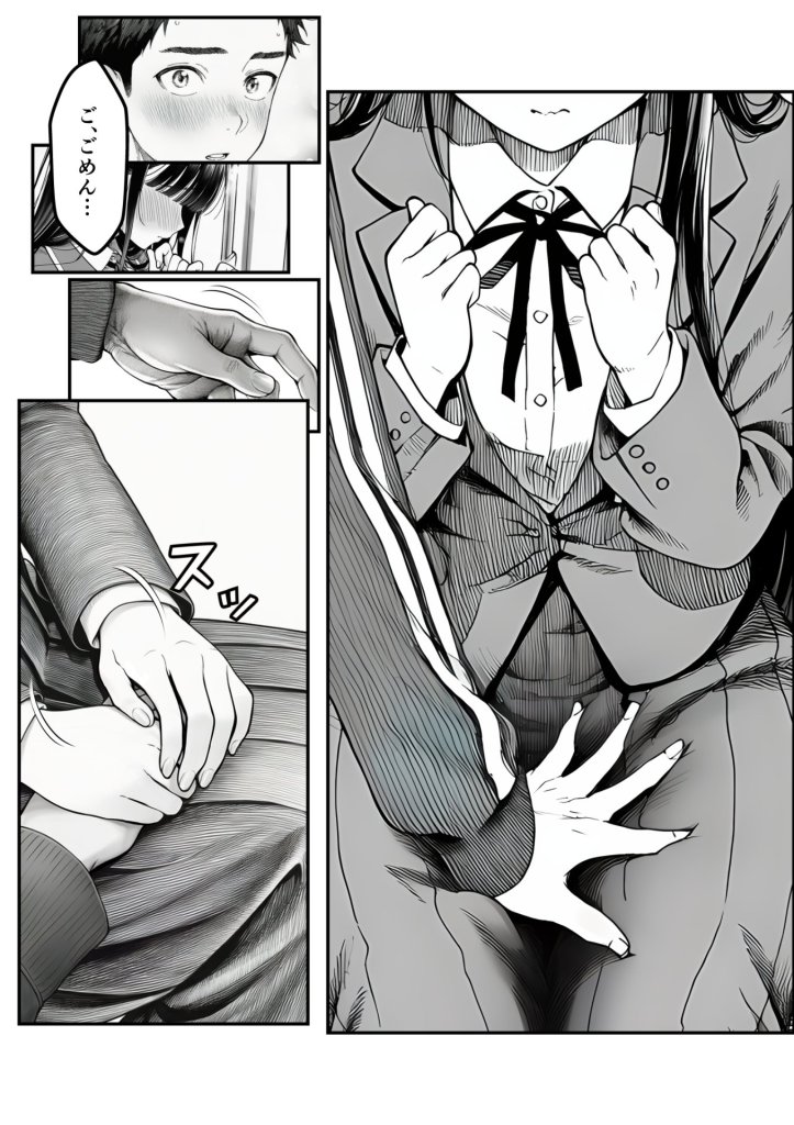 【エロ漫画】電車で何度も肩にもたれかかってくる女の子と、子作りセックスしてしまった