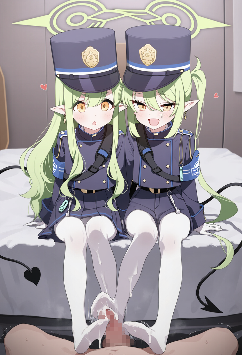 橘ノゾミ・橘ヒカリ(ブルーアーカイブ)|シュポガキ W足コキ