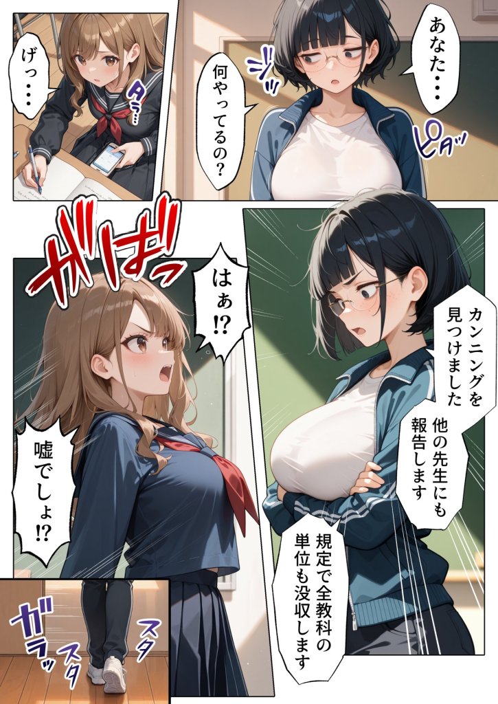 【エロ漫画】ジト目で地味な巨乳の担任を孕ませたい 担当科目:数学 バレー部顧問 独身 愛称:シズちゃん・ヤギT(30歳)