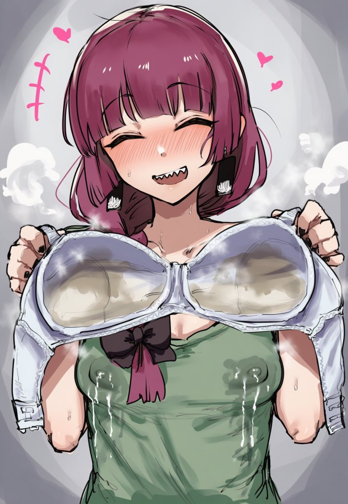【二次エロ】糸目キャラに脱ぎたてブラみせてもらうエロ画像 5枚目