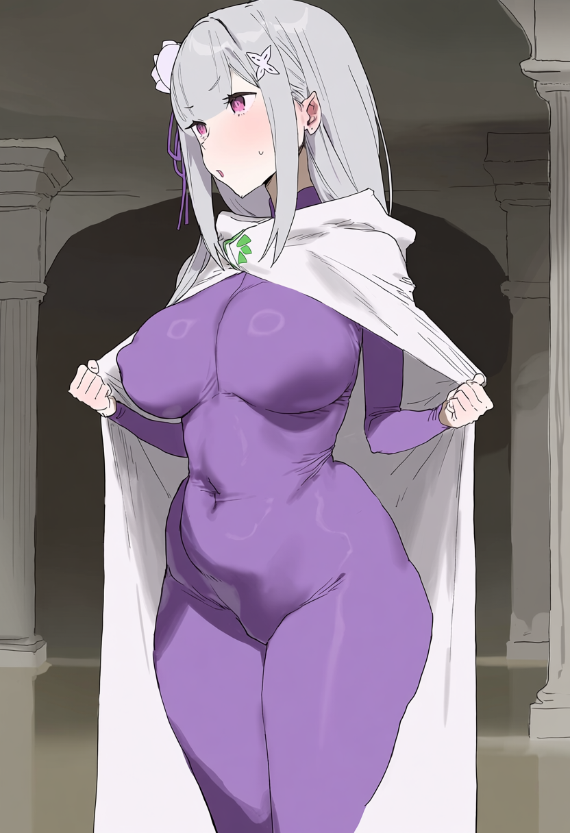 【画像】エミリアのドスケベボディスーツがえろすぎる画像集