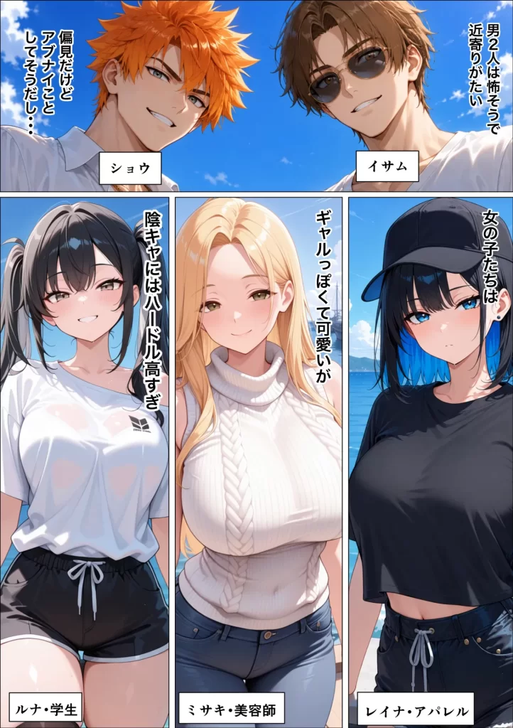【エロ漫画】SEXしないと出られない島で陰キャがギャルハーレムできた件