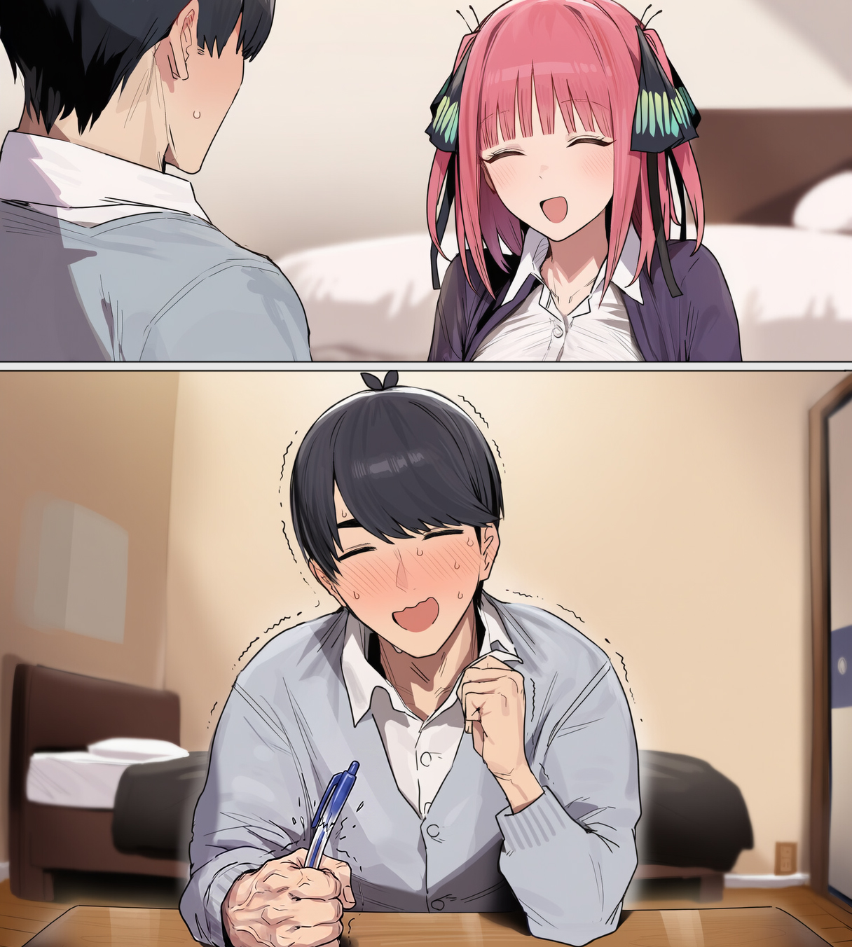 中野二乃(五等分の花嫁)|壁越しの背徳 (2/15)
