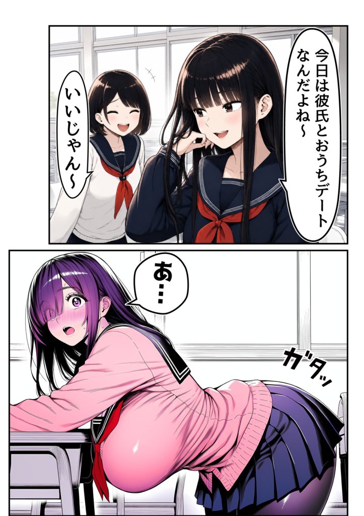 【エロ漫画】全てがデカすぎてコンプレックスを拗らせた高井さん