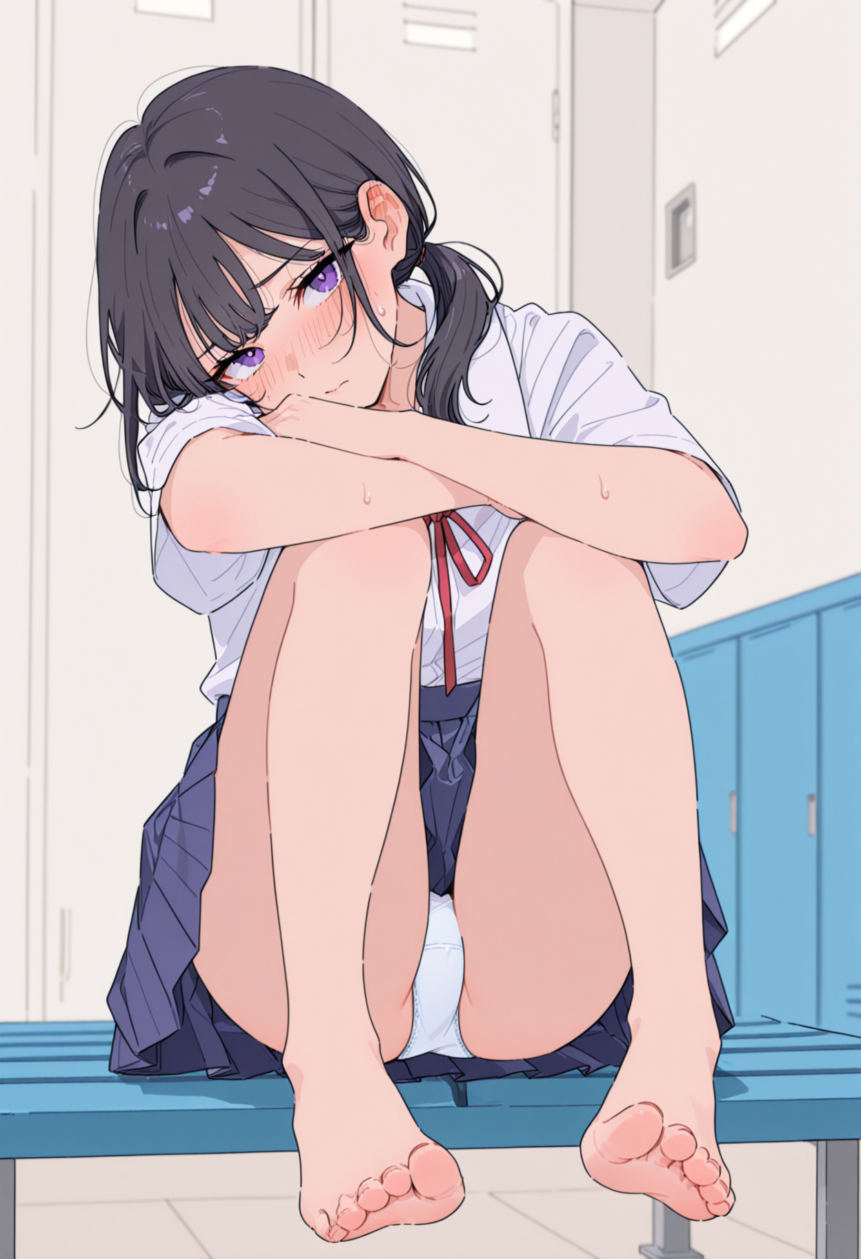 陸上女子足コキ 制服 (2/8)