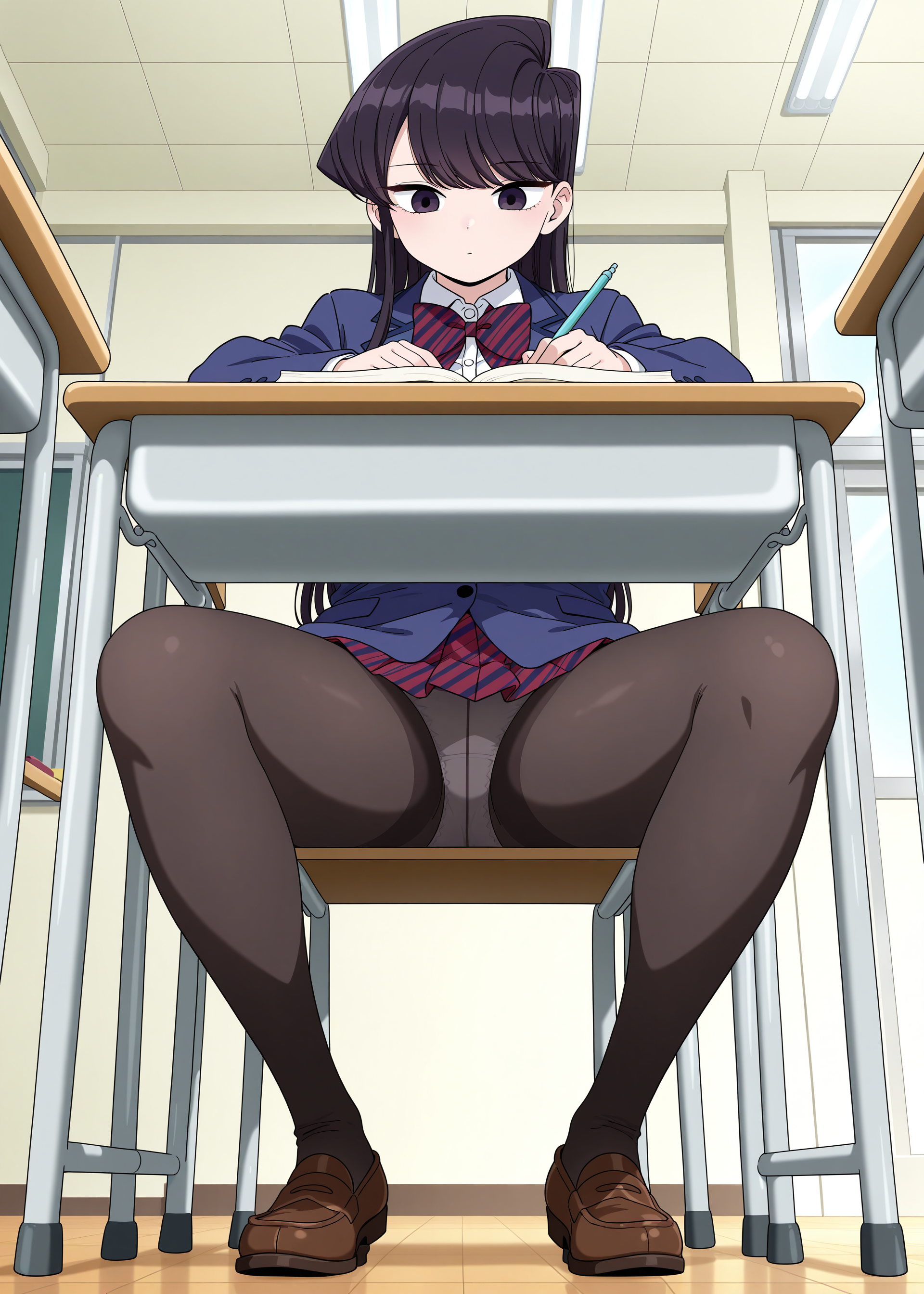 古見さんの机の下パンチラ (1/6)