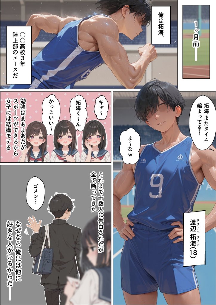 【エロ漫画】BSS〜ずっと好きだった陸上部エース〜他人棒でメス堕ち済みだった話