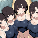 【二次エロ】スク水女子たちのご奉仕ロッカールーム♥