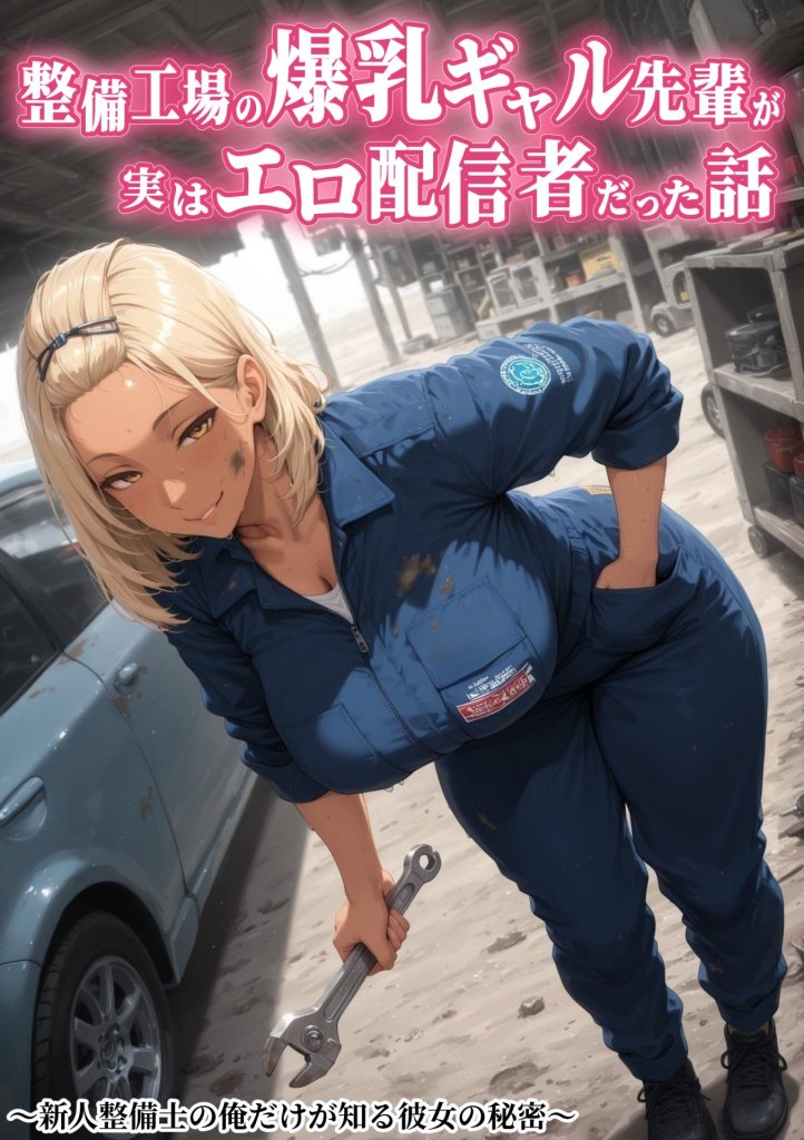 【エロ漫画】整備工場の爆乳ギャル先輩が実はエロ配信者だった話 〜新人整備士の俺だけが知る彼女の秘密〜 4ページ目