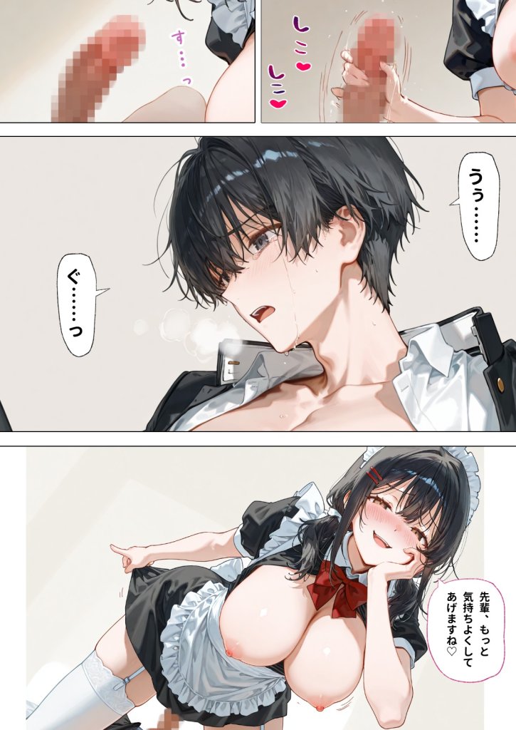 【エロ漫画】部活の清楚後輩となし崩しで処女童貞エッチしたら、実はドスケベだった2〜2週間我慢したらご褒美生エッチ〜