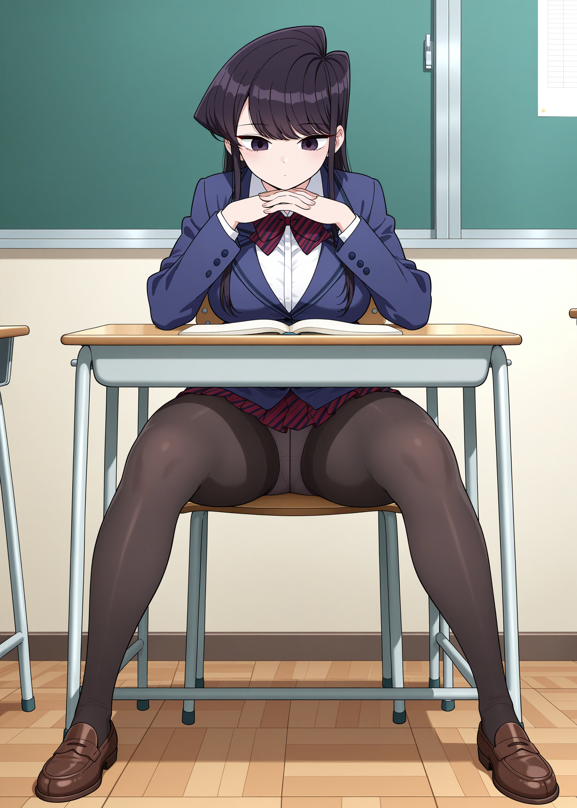 古見さんの机の下パンチラ (4/6)