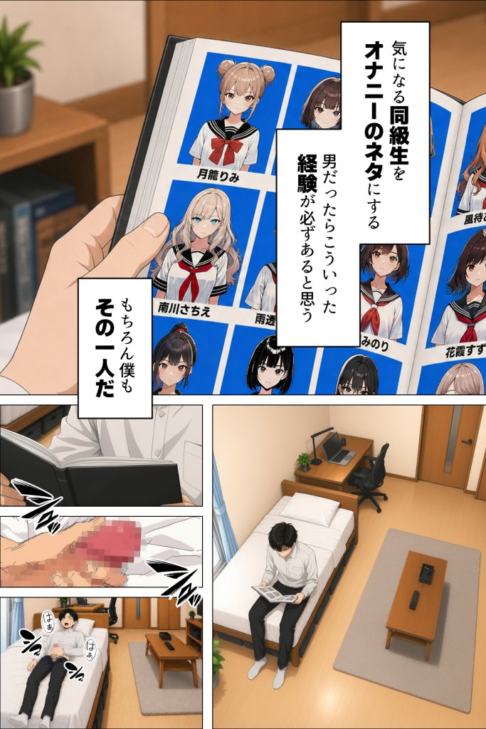 【エロ漫画】指名は卒アルの中で  卒業アルバムに載っている元同級生しか在籍していないデリヘル店