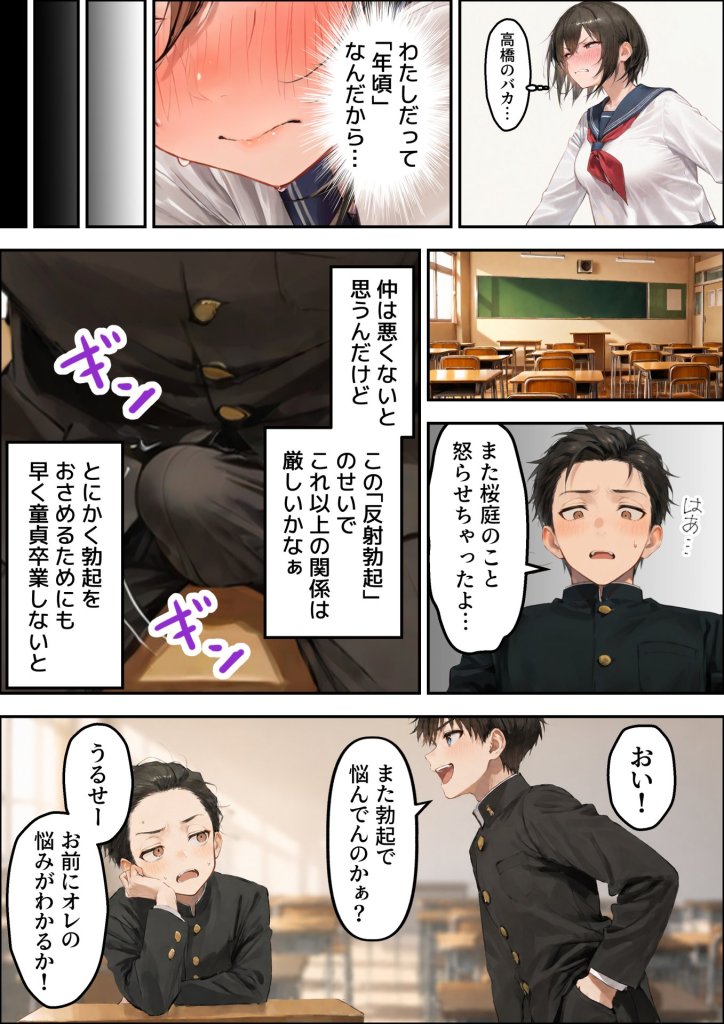 【エロ漫画】誰でもヤレると噂の人妻（36）がクラスのツンデレ委員長の母親だった件〜母娘3Pイチャラブ濃厚えっちで童貞卒業