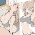 【二次エロ】リビングで汗だくセックスキメるエロ画像♥