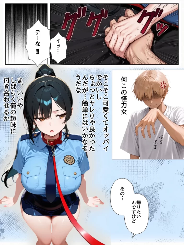 【エロ漫画】男嫌いな新卒警官を監&times;してマゾメス化させた結果