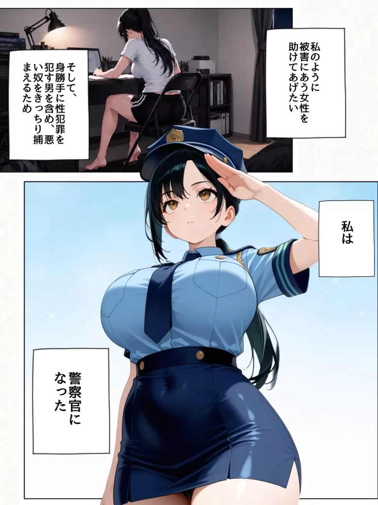 【エロ漫画】男嫌いな新卒警官を監&times;してマゾメス化させた結果