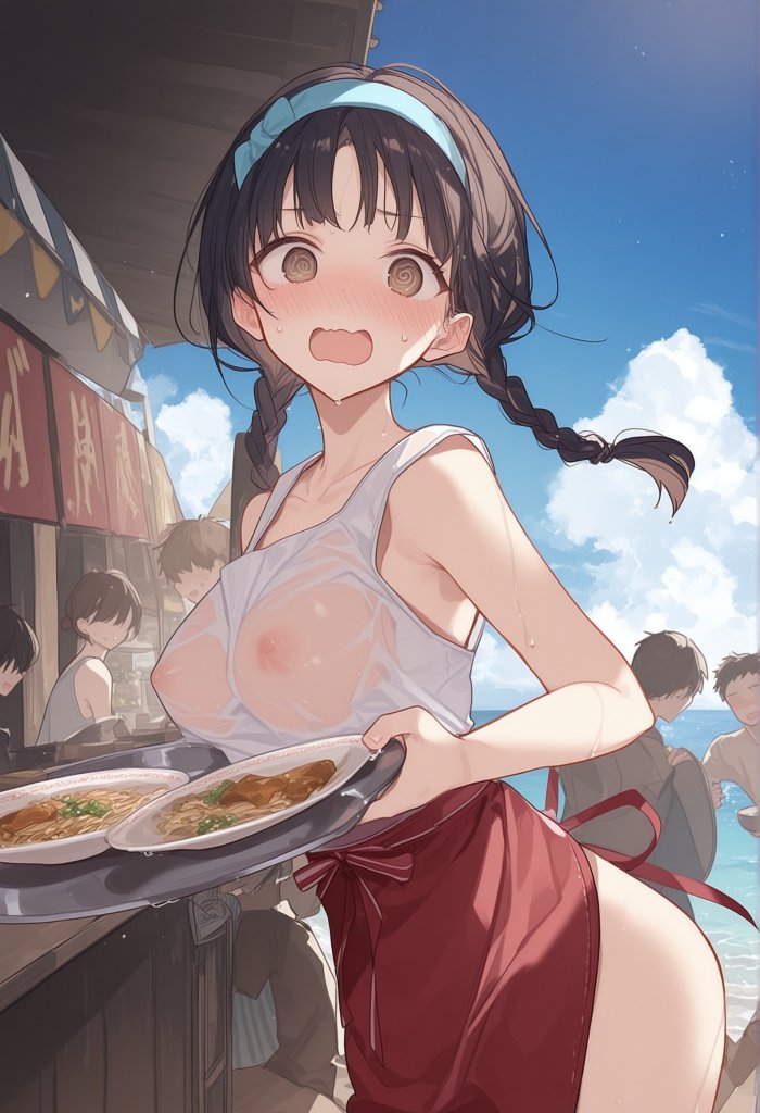 【二次エロ】海の家のえろサービス♥