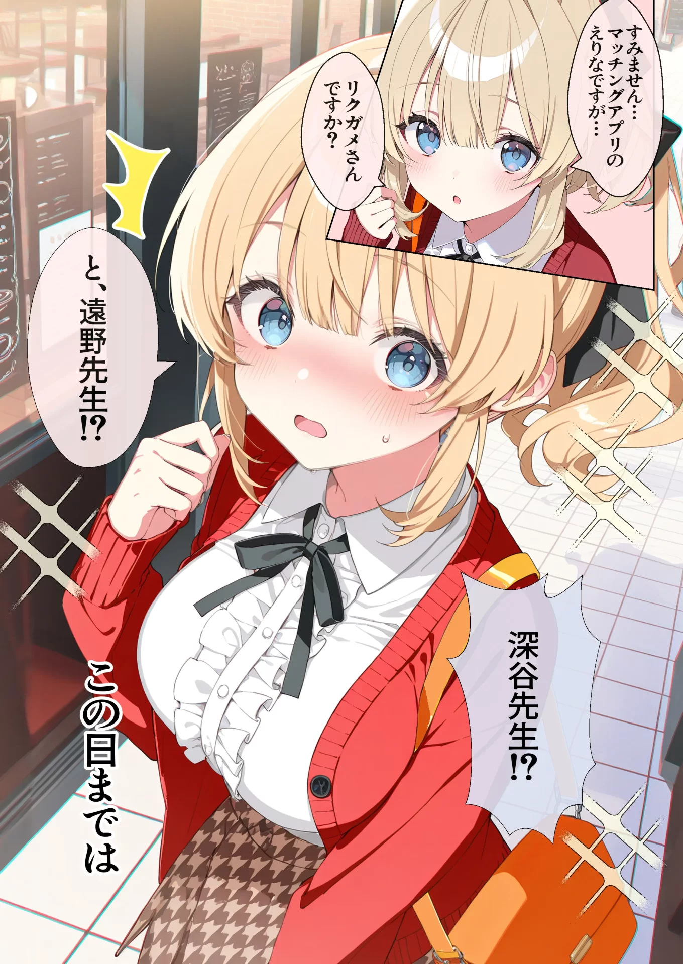 【エロ漫画】高嶺の花だって恋したい！-高嶺の花な先輩教師とマチアプでマッチして恋人になる話-