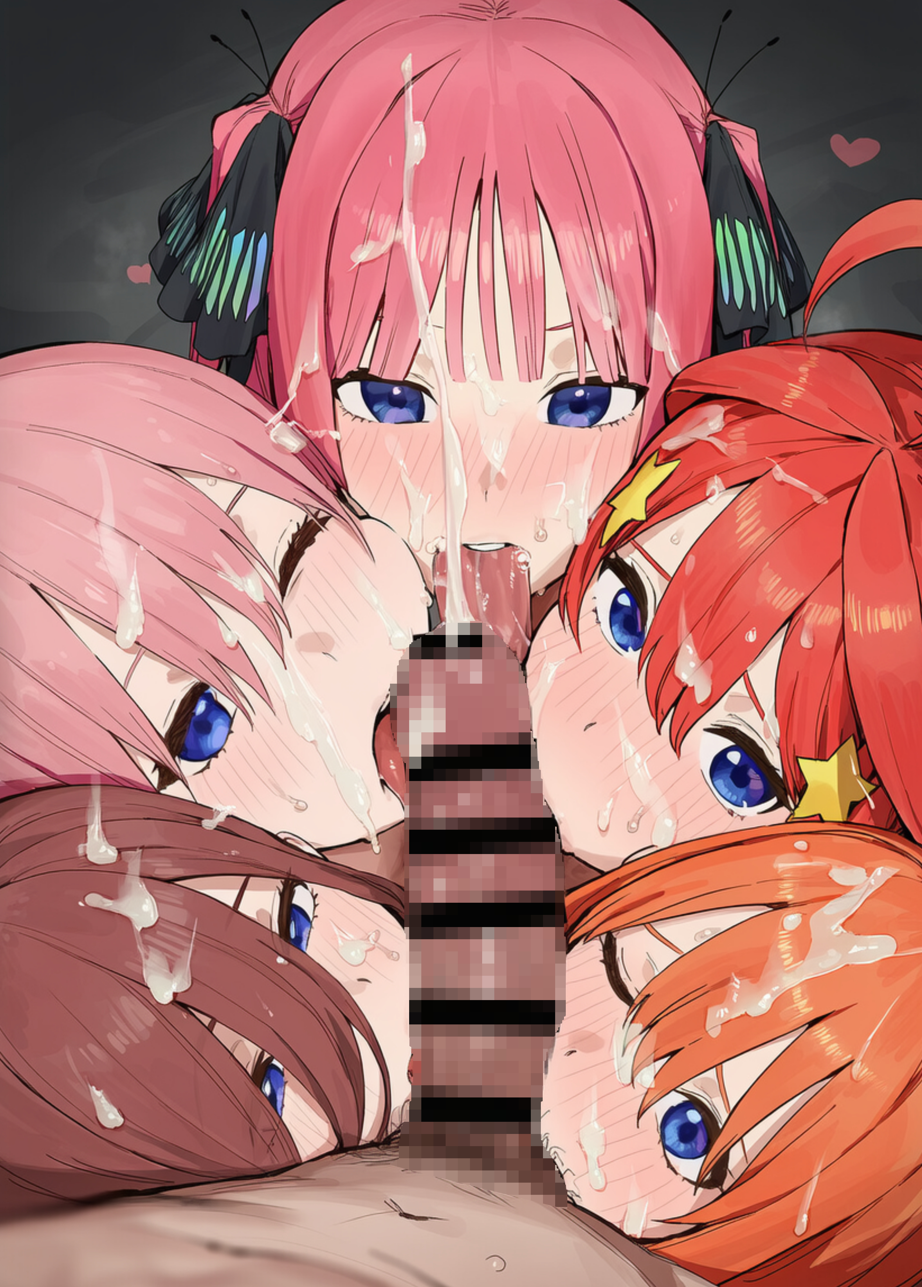 【画像】五つ子 ハーレムフェラ&hearts;&hearts;&hearts;