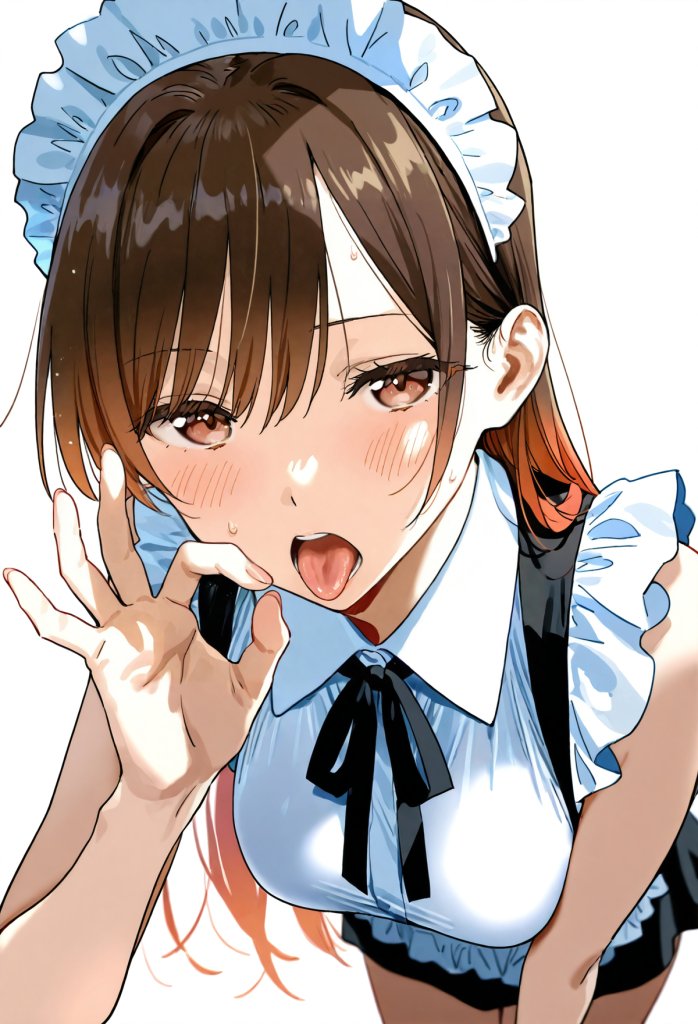 【画像】水原千鶴ちゃんにメイド姿でしゃぶってもらうエロ画像