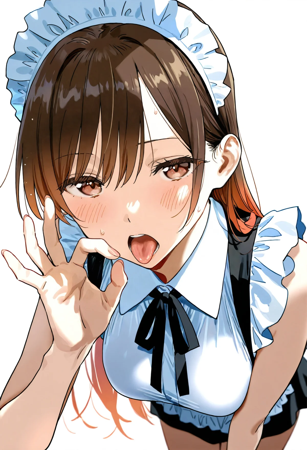 【画像】水原千鶴ちゃんにメイド姿でしゃぶってもらうエロ画像