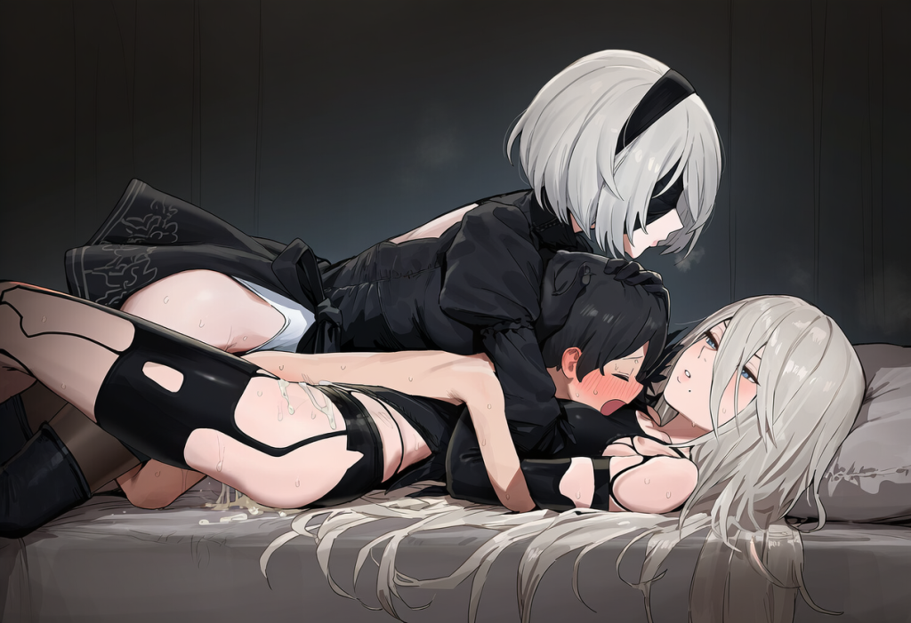 【画像】2B&A2とあまあま3Pしたいエロ画像