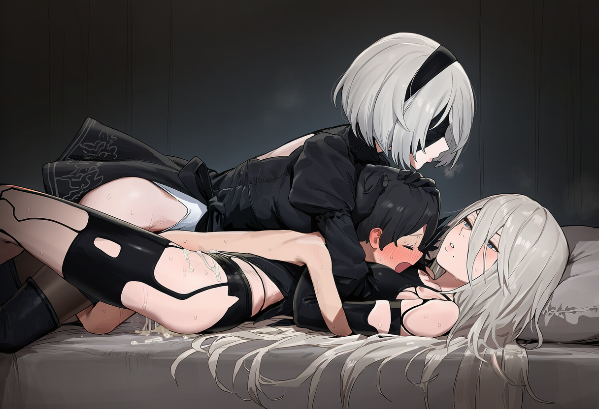 【画像】2B&A2とあまあま3Pしたいエロ画像