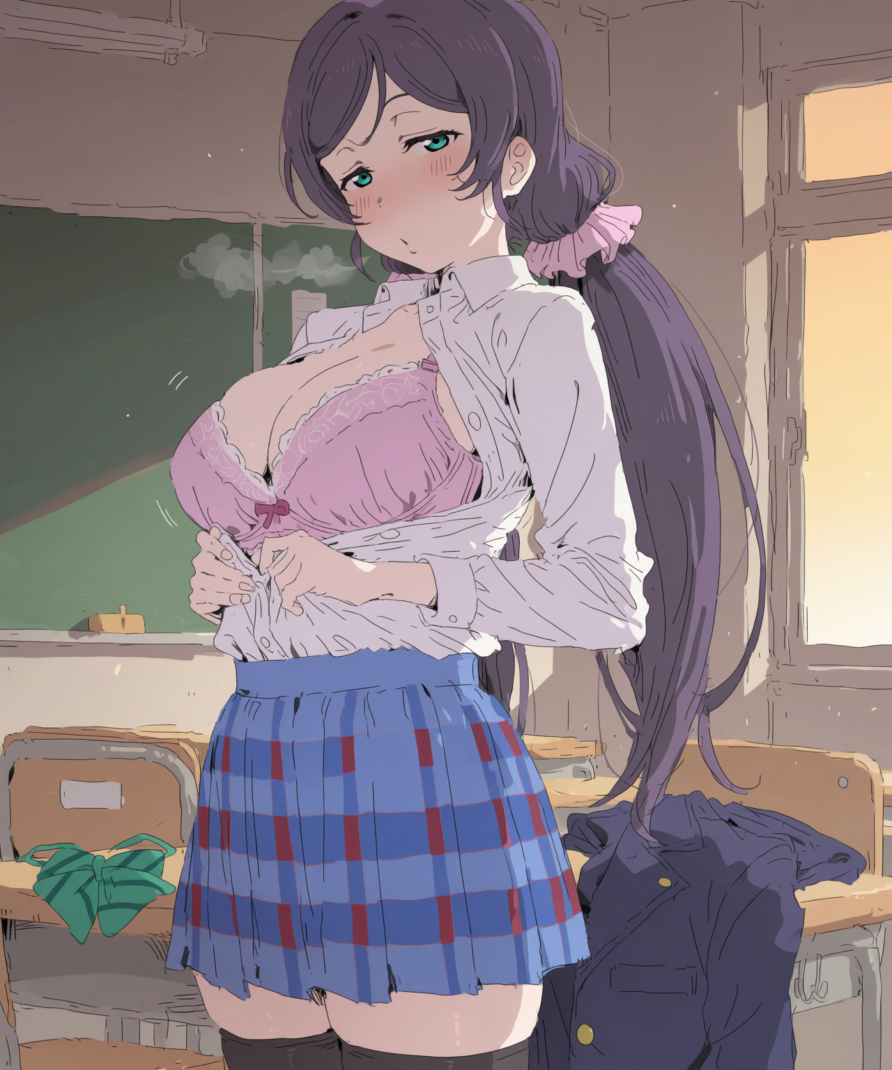 東條希ちゃん 制服脱衣 (6/23)